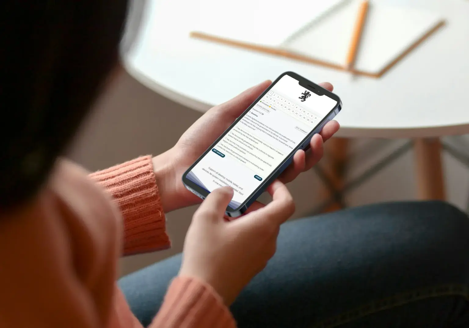 Candidate using Healthcare Interpreter Prep on mobile